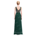 Starzz sin mangas de gasa largo verde oscuro vestido de dama de honor formal ST000064-4